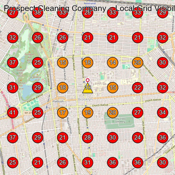 Prospect Cleaning Company GeoGrid visibility map for Commercial Cleaning Service in Brooklyn